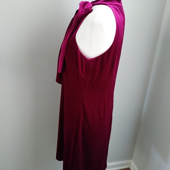 VINCE CAMUTO PINK FUCHSIA VELOUR STRETCH SLEEVELESS COCKTAIL DRESS SIZE 10 - Picture 12 of 13